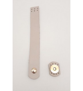 Çanta Aksesuar 18x2,3 cm Bej Gerçek Deri Düz Çanta Kapağı Light Gold Metalli