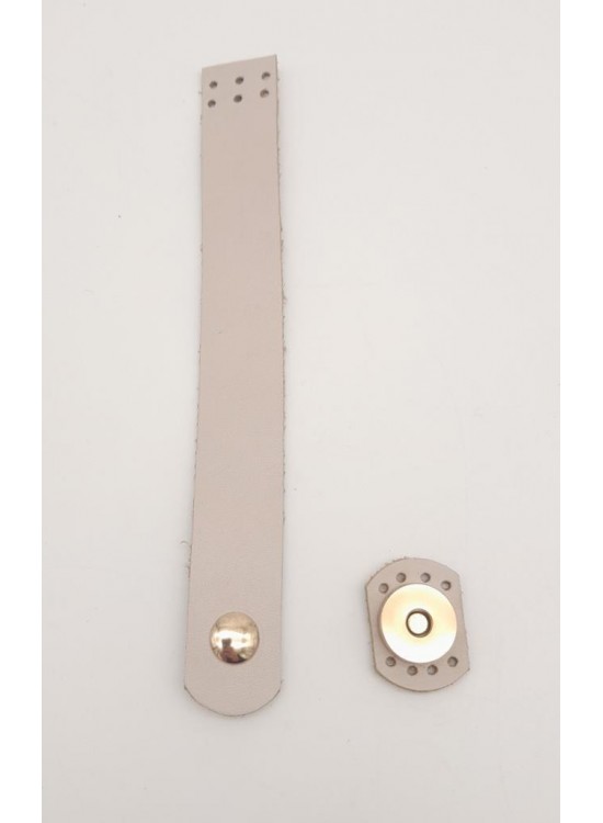 Çanta Aksesuar 18x2,3 cm Bej Gerçek Deri Düz Çanta Kapağı Light Gold Metalli