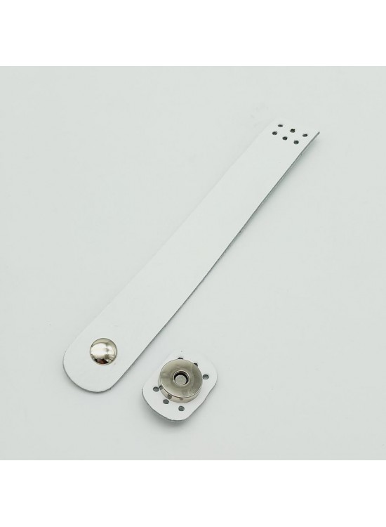 Çanta Aksesuar 18x2,3 cm Beyaz Gerçek Deri Düz Çanta Kapağı Gümüş Metalli Çanta Aksesuar 18x2,3 cm Beyaz Gerçek Deri Düz Çanta Kapağı Gümüş Metalli