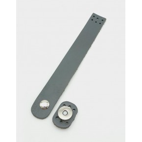 Çanta Aksesuar 18x2,3 cm Gri Gerçek Deri Düz Çanta Kapağı Gümüş Metalli