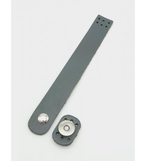 Çanta Aksesuar 18x2,3 cm Gri Gerçek Deri Düz Çanta Kapağı Gümüş Metalli