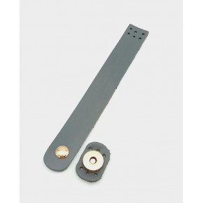 Çanta Aksesuar 18x2,3 cm Gri Gerçek Deri Düz Çanta Kapağı Light Gold Metalli