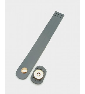 Çanta Aksesuar 18x2,3 cm Gri Gerçek Deri Düz Çanta Kapağı Light Gold Metalli