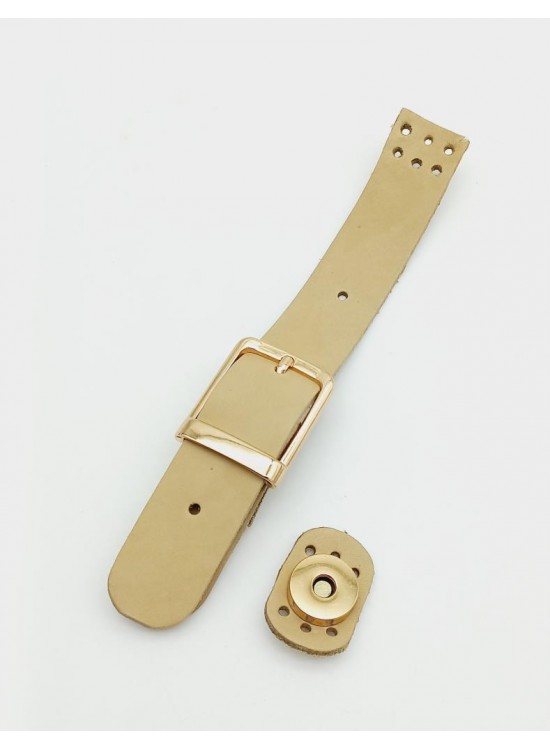 Çanta Aksesuar 18x2,3 cm Ham (Doğal) Gerçek Deri Tokalı Çanta Kapağı Light Gold Metalli Çanta Aksesuar 18x2,3 cm Ham (Doğal) Gerçek Deri Tokalı Çanta Kapağı Light Gold Metalli