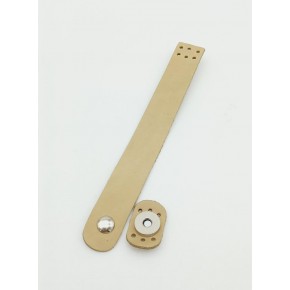 Çanta Aksesuar 18x2,3 cm Ham (Doğal) Renk Gerçek Deri Düz Çanta Kapağı Gümüş Metalli