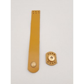 Çanta Aksesuar 18x2.3 cm Hardal Gerçek Deri Düz Çanta Kapağı Antik Metalli