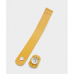 Çanta Aksesuar 18x2,3 cm Hardal Gerçek Deri Düz Çanta Kapağı Gümüş Metalli