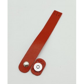 Çanta Aksesuar 18x2,3 cm Kırmızı Gerçek Deri Düz Çanta Kapağı Gümüş Metalli