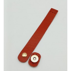 Çanta Aksesuar 18x2,3 cm Kırmızı Gerçek Deri Düz Çanta Kapağı Light Gold Metalli