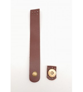 Çanta Aksesuar 18x2.3 cm Kızıl Kahve Gerçek Deri Düz Çanta Kapağı Antik Metalli