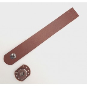 Çanta Aksesuar 18x2.3 cm Kızıl Kahve Gerçek Deri Düz Çanta Kapağı Füme Metalli