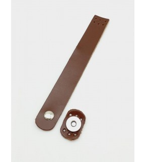 Çanta Aksesuar 18x2,3 cm Kızıl Kahve Gerçek Deri Düz Çanta Kapağı Gümüş Metalli