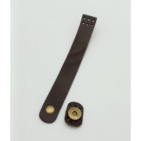 Çanta Aksesuar 18x2,3 cm Koyu Kahverengi Gerçek Deri Düz Çanta Kapağı Antik Metalli