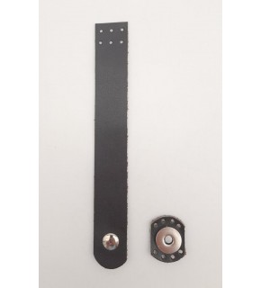 Çanta Aksesuar 18x2.3 cm Koyu Kahverengi Gerçek Deri Düz Çanta Kapağı Gümüş Metalli