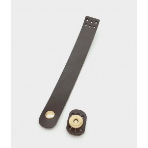 Çanta Aksesuar 18x2,3 cm Koyu Kahverengi Gerçek Deri Düz Çanta Kapağı Light Gold Metalli