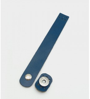 Çanta Aksesuar 18x2,3 cm Lacivert Gerçek Deri Düz Çanta Kapağı Gümüş Metalli