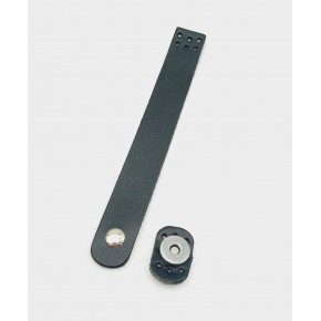 Çanta Aksesuar 18x2,3 cm Siyah Gerçek Deri Düz Çanta Kapağı Gümüş Metalli