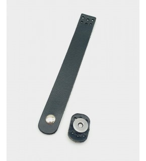 Çanta Aksesuar 18x2,3 cm Siyah Gerçek Deri Düz Çanta Kapağı Gümüş Metalli