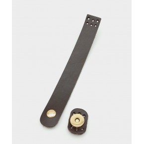 Çanta Aksesuar 18x2,3 cm Siyah Gerçek Deri Düz Çanta Kapağı Light Gold Metalli