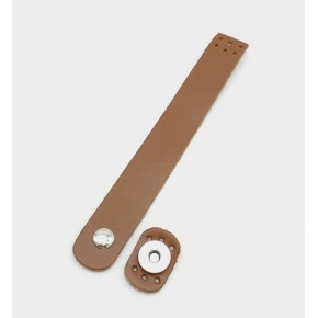 Çanta Aksesuar 18x2,3 cm Sütlü Kahve Gerçek Deri Düz Çanta Kapağı Gümüş Metalli