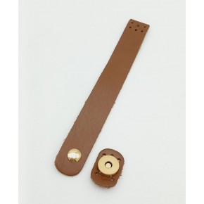 Çanta Aksesuar 18x2,3 cm Sütlü Kahve Gerçek Deri Düz Çanta Kapağı Light Gold Metalli