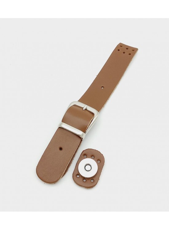 Çanta Aksesuar 18x2,3 cm Sütlü Kahve Gerçek Deri Tokalı Çanta Kapağı Gümüş Metalli Çanta Aksesuar 18x2,3 cm Sütlü Kahve Gerçek Deri Tokalı Çanta Kapağı Gümüş Metalli