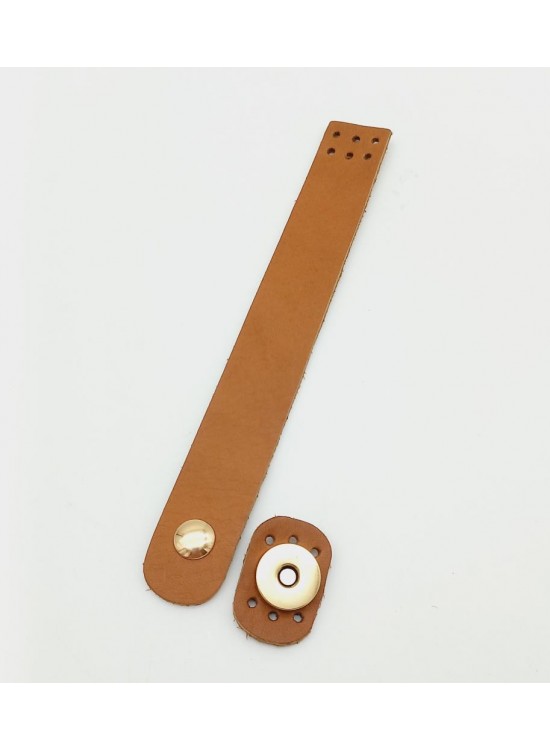 Çanta Aksesuar 18x2,3 cm Taba Gerçek Deri Düz Çanta Kapağı Light Gold Metalli