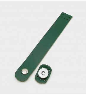 Çanta Aksesuar 18x2,3 cm Yeşil Gerçek Deri Düz Çanta Kapağı Gümüş Metalli