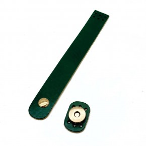 Çanta Aksesuar 18x2,3 cm Yeşil Gerçek Deri Düz Çanta Kapağı Light Gold  Metalli