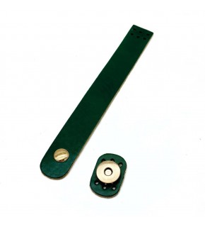 Çanta Aksesuar 18x2,3 cm Yeşil Gerçek Deri Düz Çanta Kapağı Light Gold  Metalli