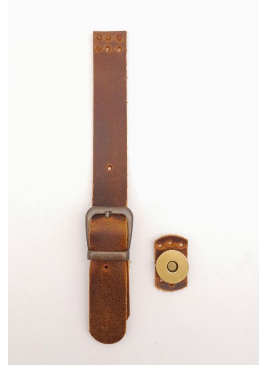 Çanta Aksesuar 18x2 cm Crazy Oil Hardal Sarı Gerçek Deri Tokalı Çanta Kapağı Antik Metalli