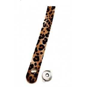 Çanta Aksesuar 18x2 cm Suni Deri Leopar Renk Çanta Kapağı Gümüş  Renk Metalli