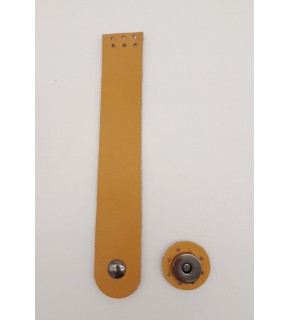 Çanta Aksesuar 18x3 cm Hardal Gerçek Deri Düz Çanta Kapağı Füme Metalli