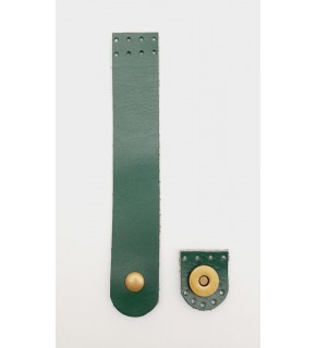 Çanta Aksesuar 18x3 cm Yeşil Gerçek Deri Düz Çanta Kapağı Antik Metalli