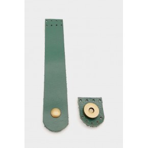 Çanta Aksesuar 18x3 cm Yeşil Gerçek Deri Düz Çanta Kapağı Antik Metalli