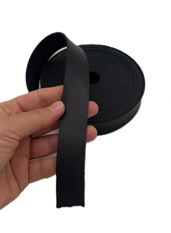 Çanta Aksesuar 2.5 Cm Şerit Suni Deri Siyah Renk 1 metre