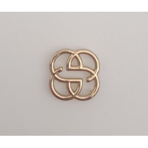 Çanta Aksesuar 2 cm Çiçek Light Gold Plaka Süs