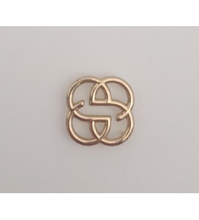 Çanta Aksesuar 2 cm Çiçek Light Gold Plaka Süs