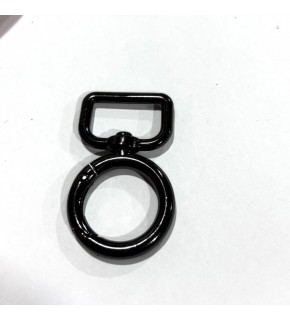 Çanta Aksesuar 2 cm Füme Renk Köşeli Yaylı Halka 1 Adet