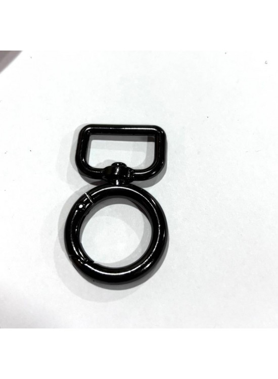 Çanta Aksesuar 2 cm Füme Renk Köşeli Yaylı Halka 1 Adet