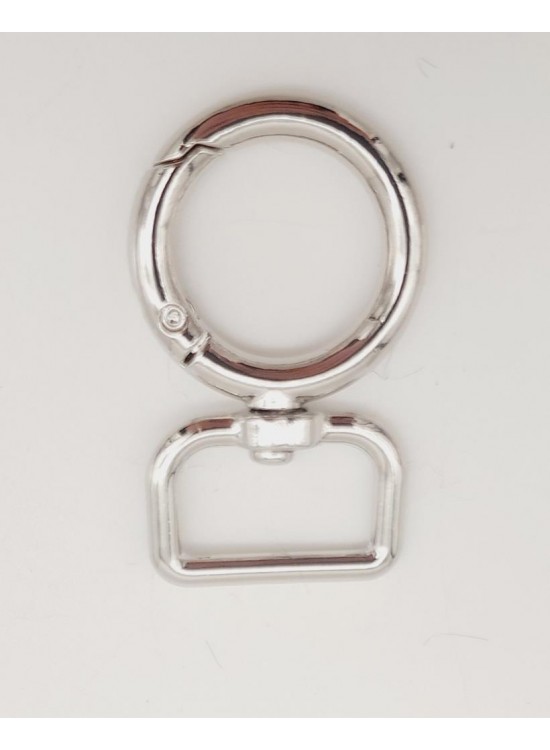 Çanta Aksesuar 2 Cm Gümüş Köşeli Yaylı Halka 1 Adet