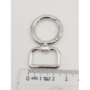 Çanta Aksesuar 2 Cm Gümüş Köşeli Yaylı Halka 1 Adet