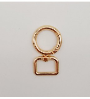 Çanta Aksesuar 2 cm Light Gold Köşeli Yaylı Halka 1 Adet