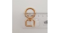 Çanta Aksesuar 2 cm Light Gold Köşeli Yaylı Halka 1 Adet