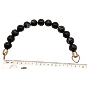 Çanta Aksesuar 20 Cm  22 Mm Boncuklu   Çanta Sapı Gümüş  Metalli Siyah Tonlu