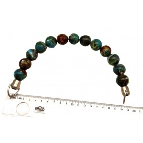 Çanta Aksesuar 20 Cm  22 Mm Boncuklu   Çanta Sapı Gümüş  Metalli Turkuaz Kahve Tonlu