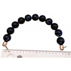 Çanta Aksesuar 20 Cm 24 Mm Boncuklu Çanta Sapı Gümüş  Metalli Mavi Tonlu