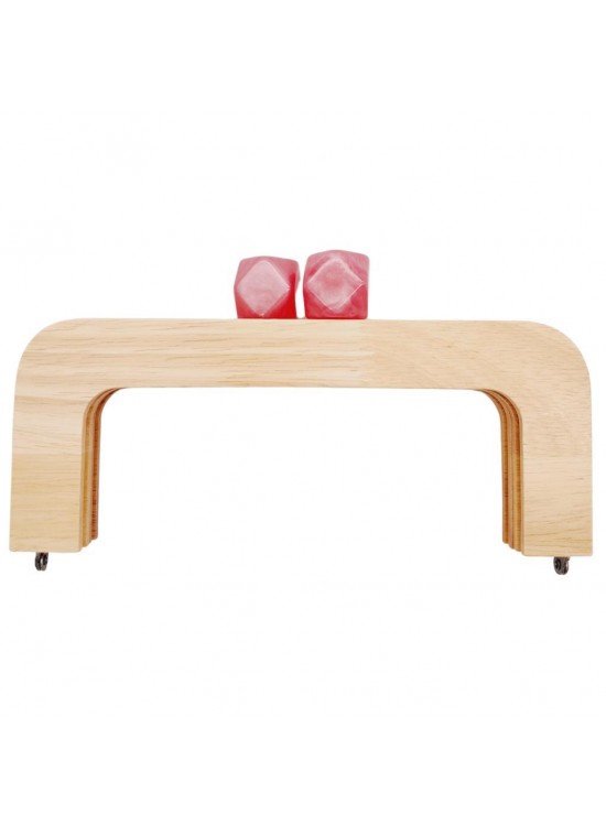 Çanta Aksesuar 20 cm Açık Renk Ahşap Burs Ebruli Fuşya Renk Toplu