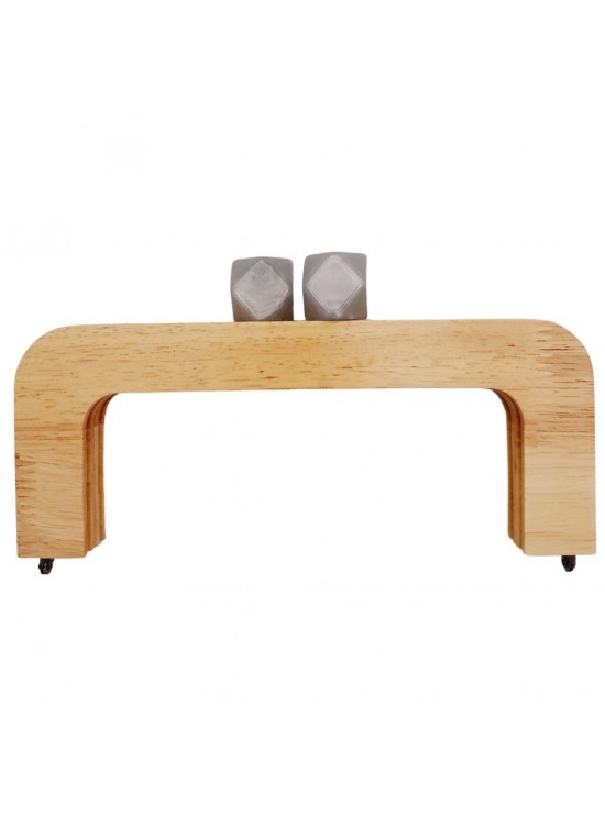 Çanta Aksesuar 20 cm Açık Renk Ahşap Burs Ebruli Gri Renk Toplu