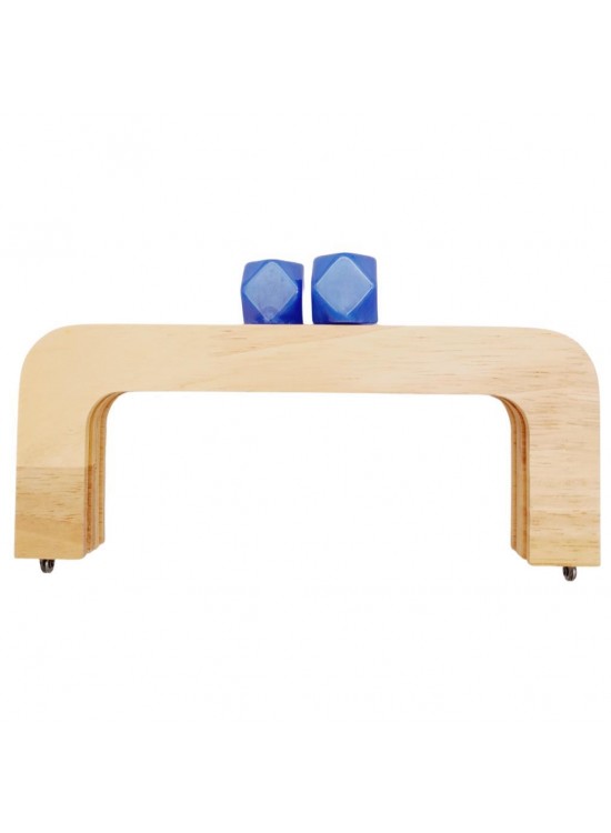 Çanta Aksesuar 20 cm Açık Renk Ahşap Burs Ebruli Saks Mavi Renk Toplu